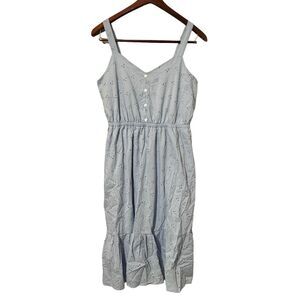 Harlow & Rose Blue Eyelet Sundress Women's Large Beachy Coastal
